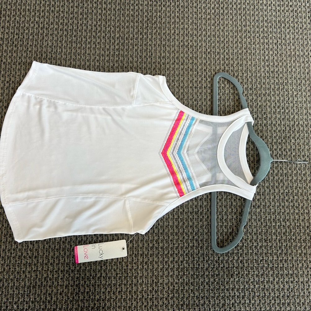 Lucky in Love tennis tank top.